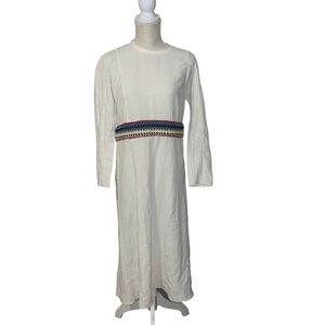 CHLOE WHITE MAXI DRESS LONG SLEEVES SIZE 10